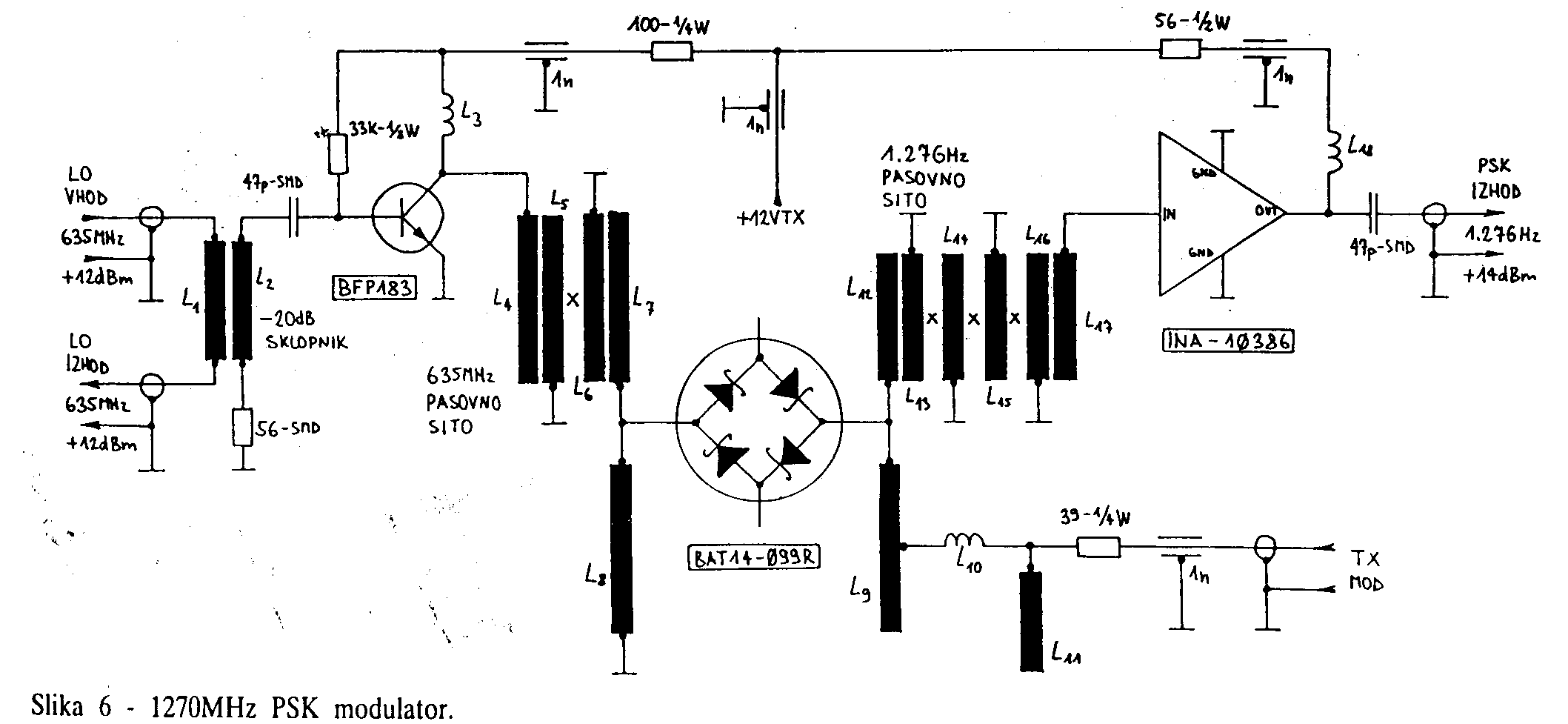 Schema modulatore PSK